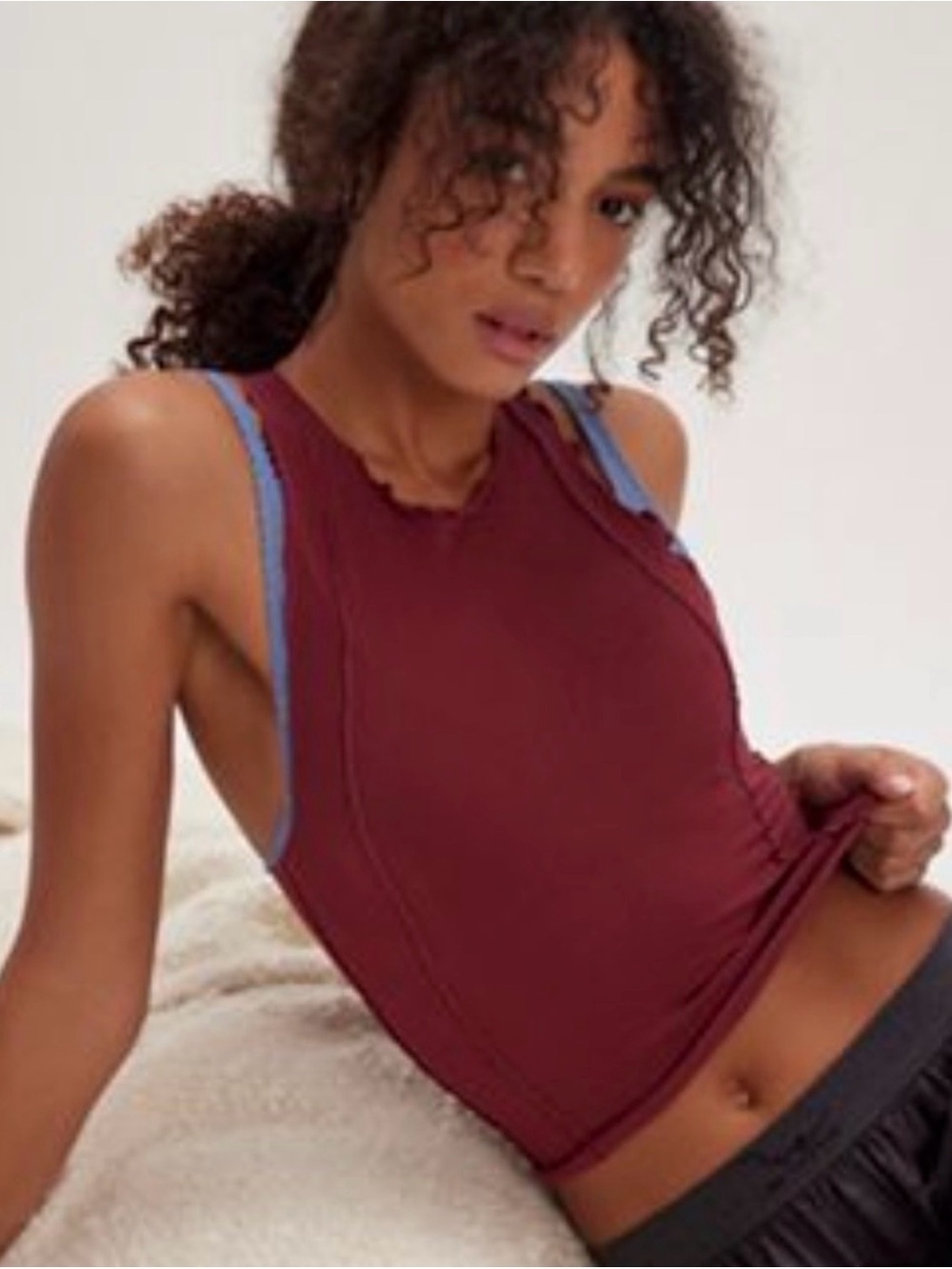 Free People Intimately Racerback Better This Way Tank in Burgundy Size XS/S NWT